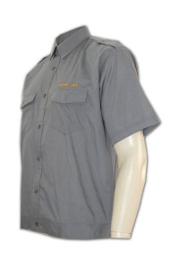 D015 訂製工程制服襯衫  量身訂購夏裝制服  雙胸袋 設計工程制服多樣化  工程制服供應商